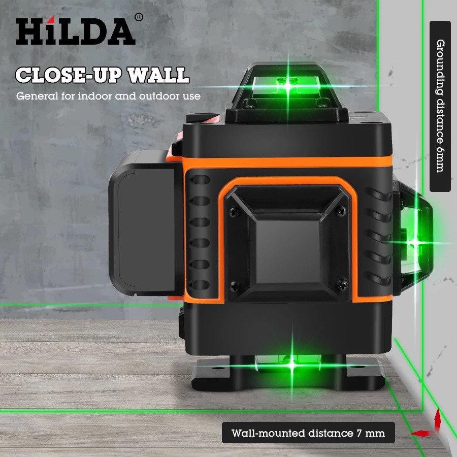 ᐉ Лазерный уровень нивелир HILDA 4D 360 16 линий для стяжки пола/плитки .