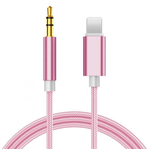 Аудио-кабель AUX SUNROZ Lightning-3,5 мм TRS 1 м Pink (A48422)