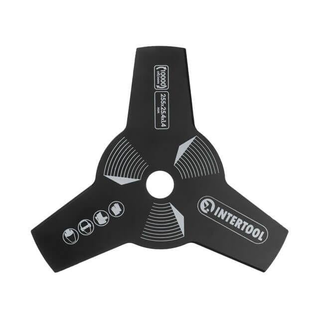 Ніж для тримера 3-зубчастий Intertool DT-2250 255х25,4 мм х 1,4 мм