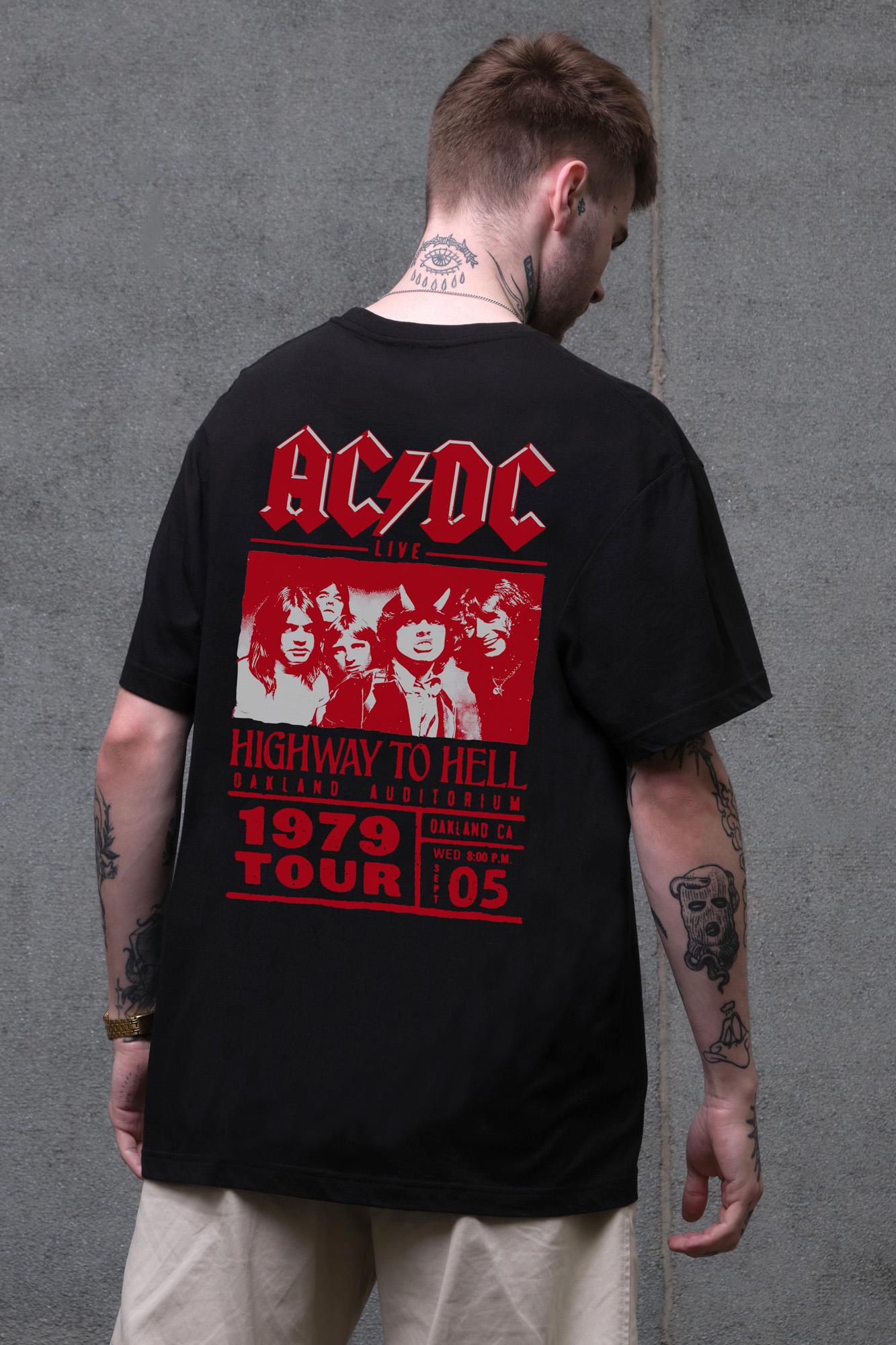 Футболка оверсайз Without З Принтом ACDC 2XL/3XL Black (2XL/3XL8056221 8056222)