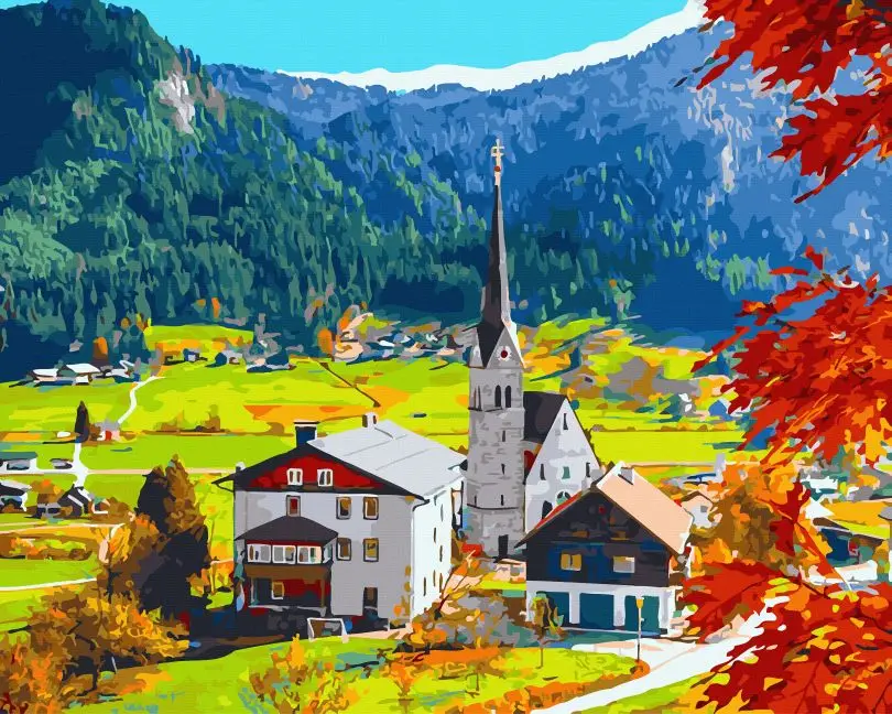 Картина по номерам Brushme Поселок в Альпах 40x50 см (BRM45425) Картина по номерам Brushme Поселок в Альпах 40x50 см (BRM45425)