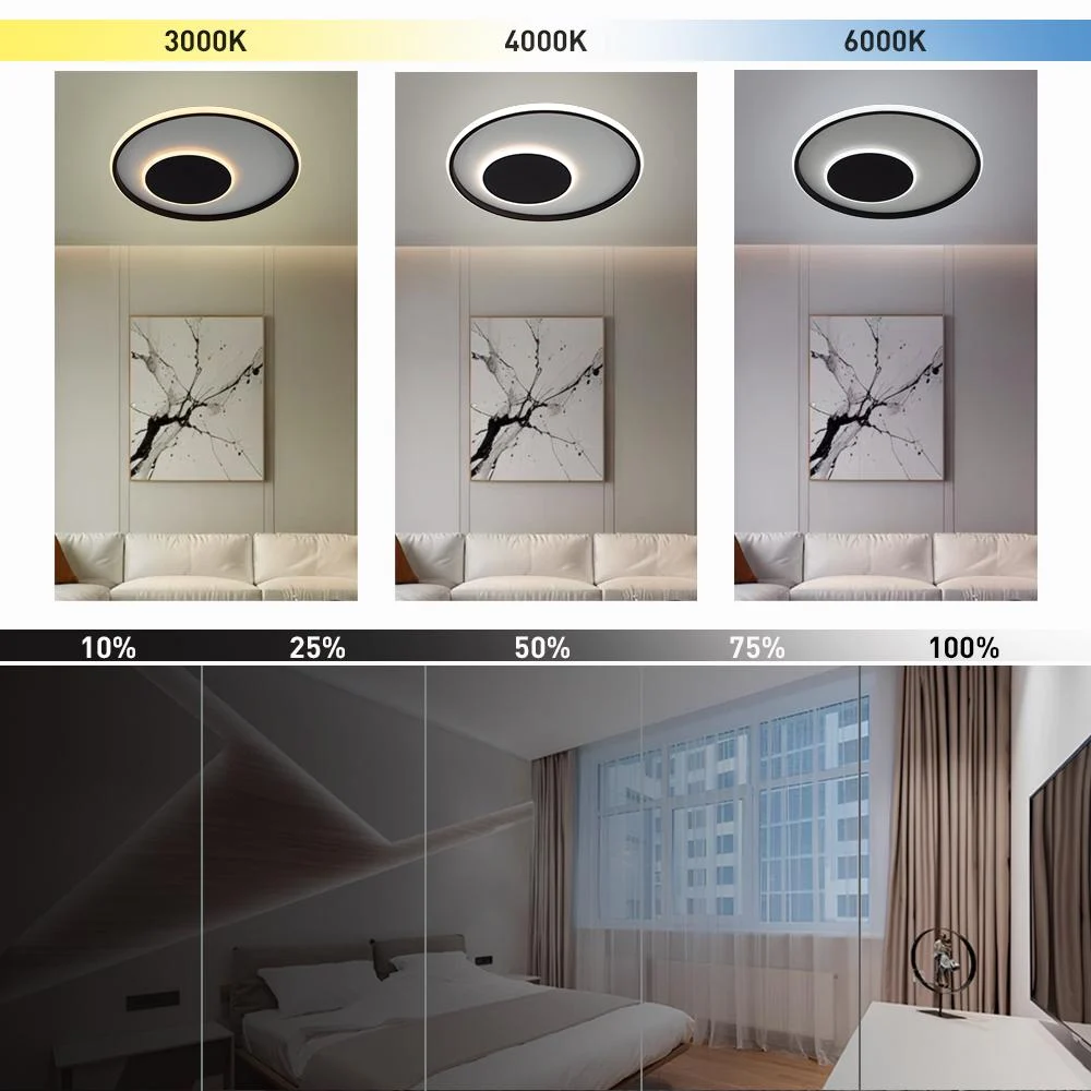 Люстра светодиодная ESLLSE INFINITO R с пультом 60 Вт 472x54 мм Черно-белый (10571) - фото 4