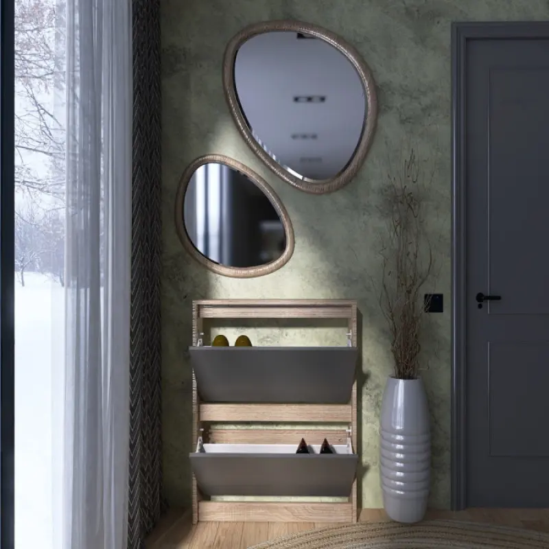 Тумба для обуви Эверест Сити Графит/Дуб сонома (26845250) - фото 4