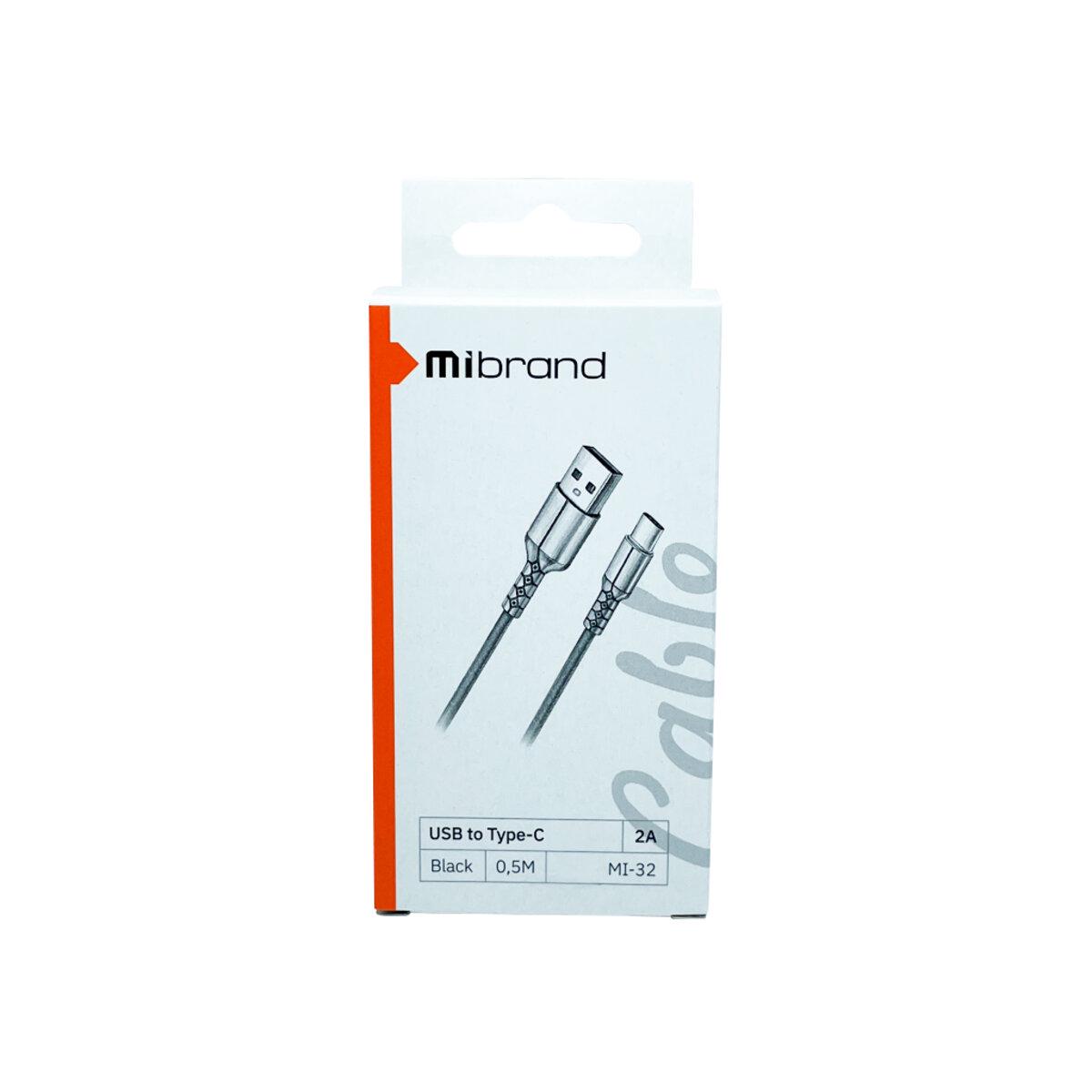 Кабель Mibrand MI-32 USB to Type-C 0,5 м Black (MIDC/3205TB) - фото 2