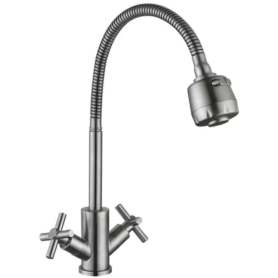 Смеситель для кухни Wezer VAL4D-10 с гибким изливом Сатин (126177)