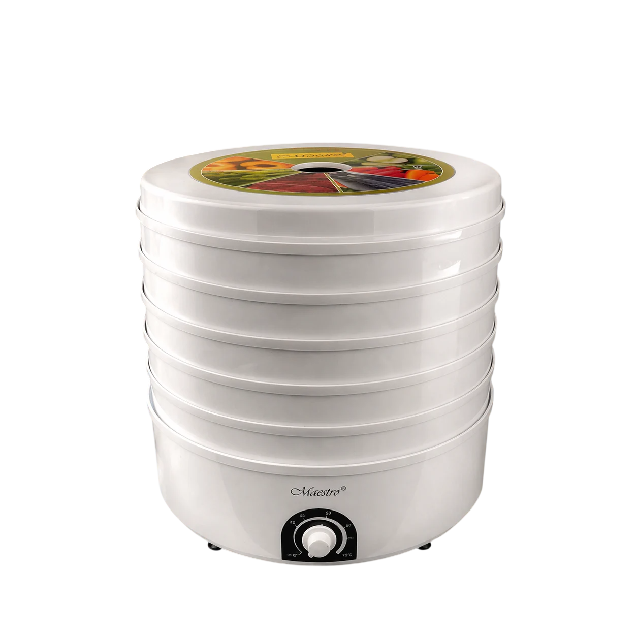 Сушилка для овощей и фруктов Maestro MR-766 520 Вт 5 поддонов 35–70 °C Белый (ML-06717)