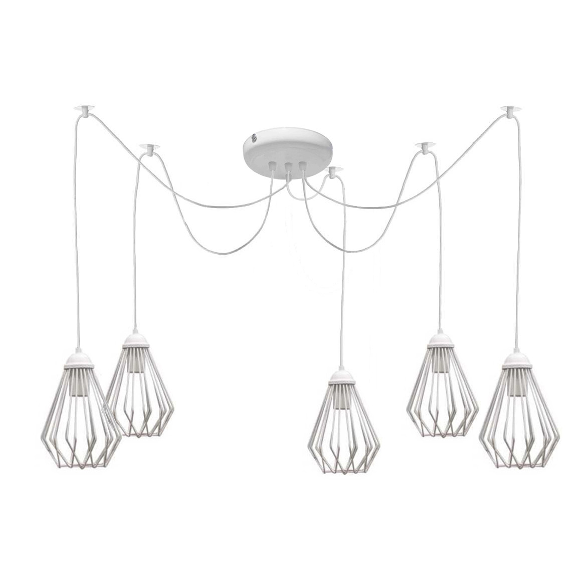 Люстра-паук MSK ELECTRIC Silvia на пять плафонов (NL 05371-5 W) - фото 2