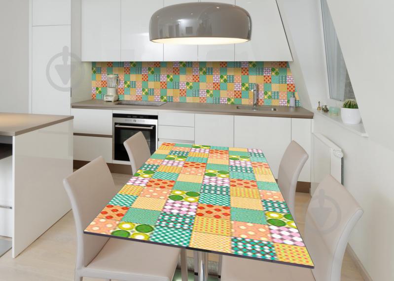 Наклейка 3Д виниловая на стол Zatarga «Печворк» 650х1200 мм для домов, квартир, столов, кофейн, кафе