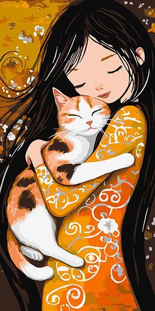 Картина по номерам Ideyka Кот на руках 40х80 см (2847123848)