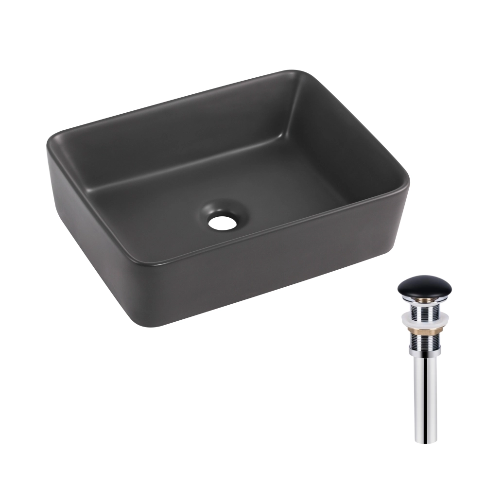 Раковина прямоугольная накладная Qtap Tern с донным клапаном 480x370x135 мм Антрацит (SD00054300) Раковина прямоугольная накладная Qtap Tern с донным клапаном 480x370x135 мм Антрацит (SD00054300)