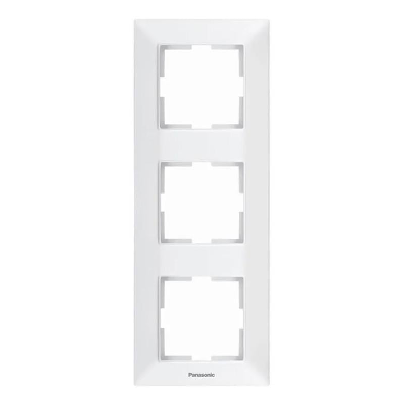 Рамка для розеток трехместная Panasonic Arkedia Slim ABS вертикальная Белый (WNTF08132WH-UA1)