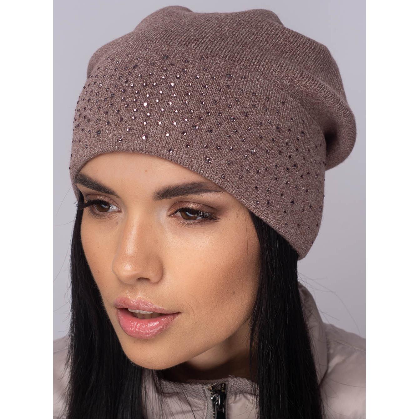 Шапка женская шерстяная Leks Лакшери one size Какао