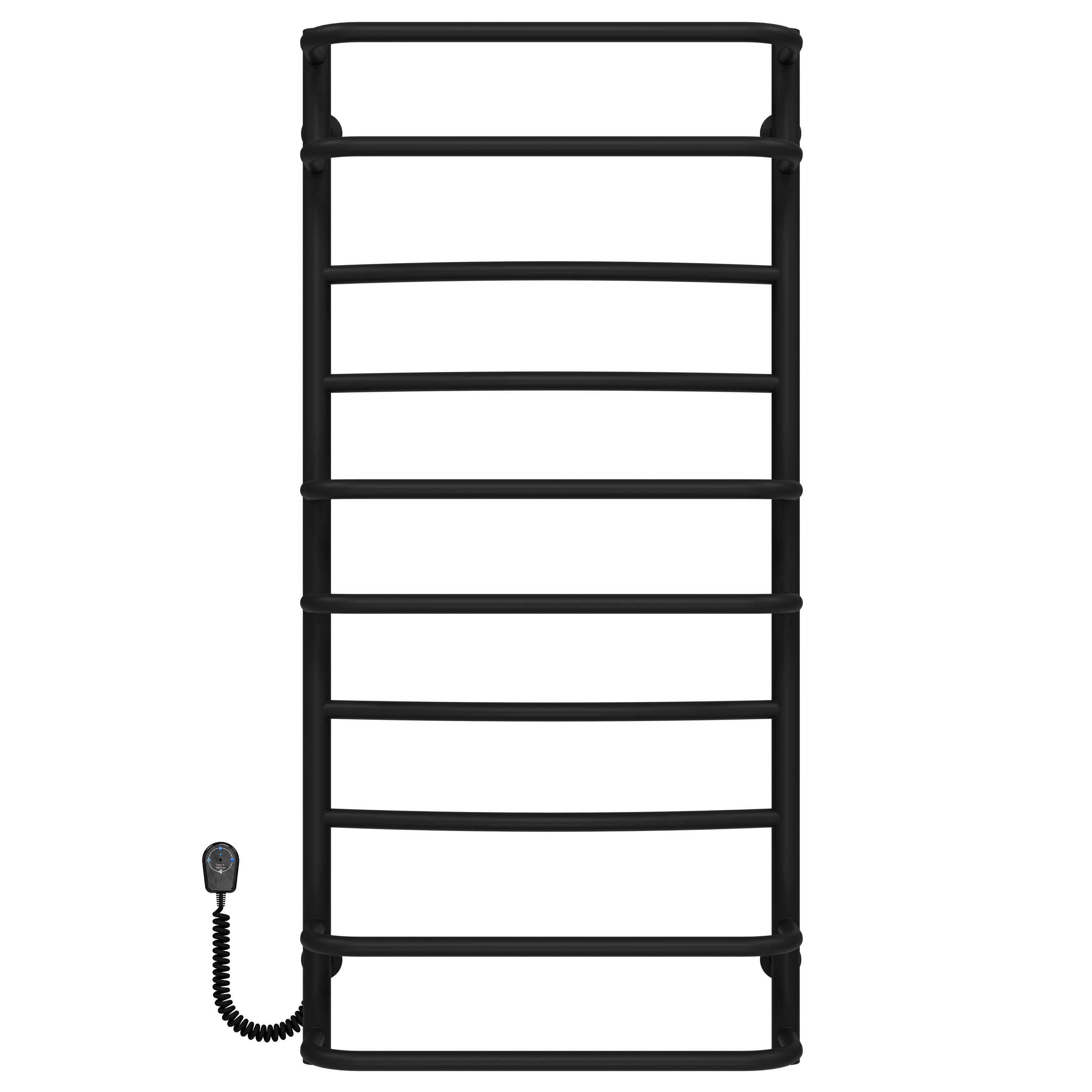 Полотенцесушитель электрический Deffi Аквамикс П10 EF16 левое подключение нержавеющая сталь 500х1100 мм Черный (C.AM.110.50.10.EBL5)