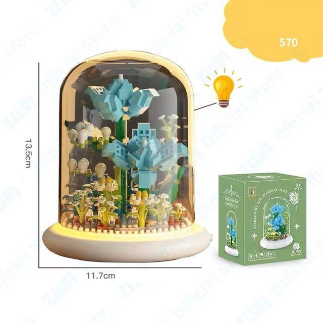 Конструктор LOZ Blue LOVER Квіти в колбі з підсвіткою 570 деталей (369) - фото 2 Конструктор LOZ Blue LOVER Квіти в колбі з підсвіткою 570 деталей (369) - фото 2