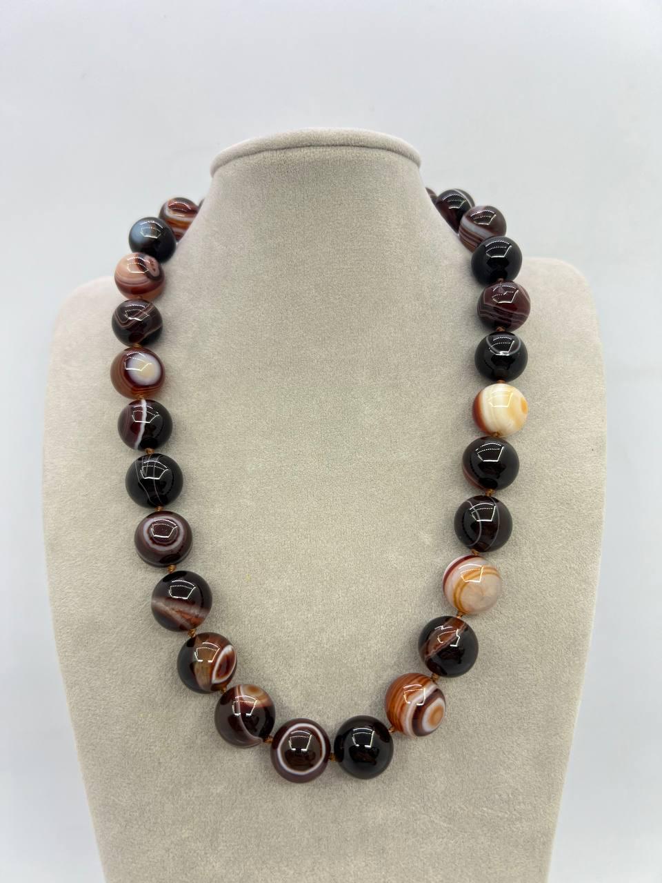 Бусы агат 14 мм 42 см Разноцветный (12055)