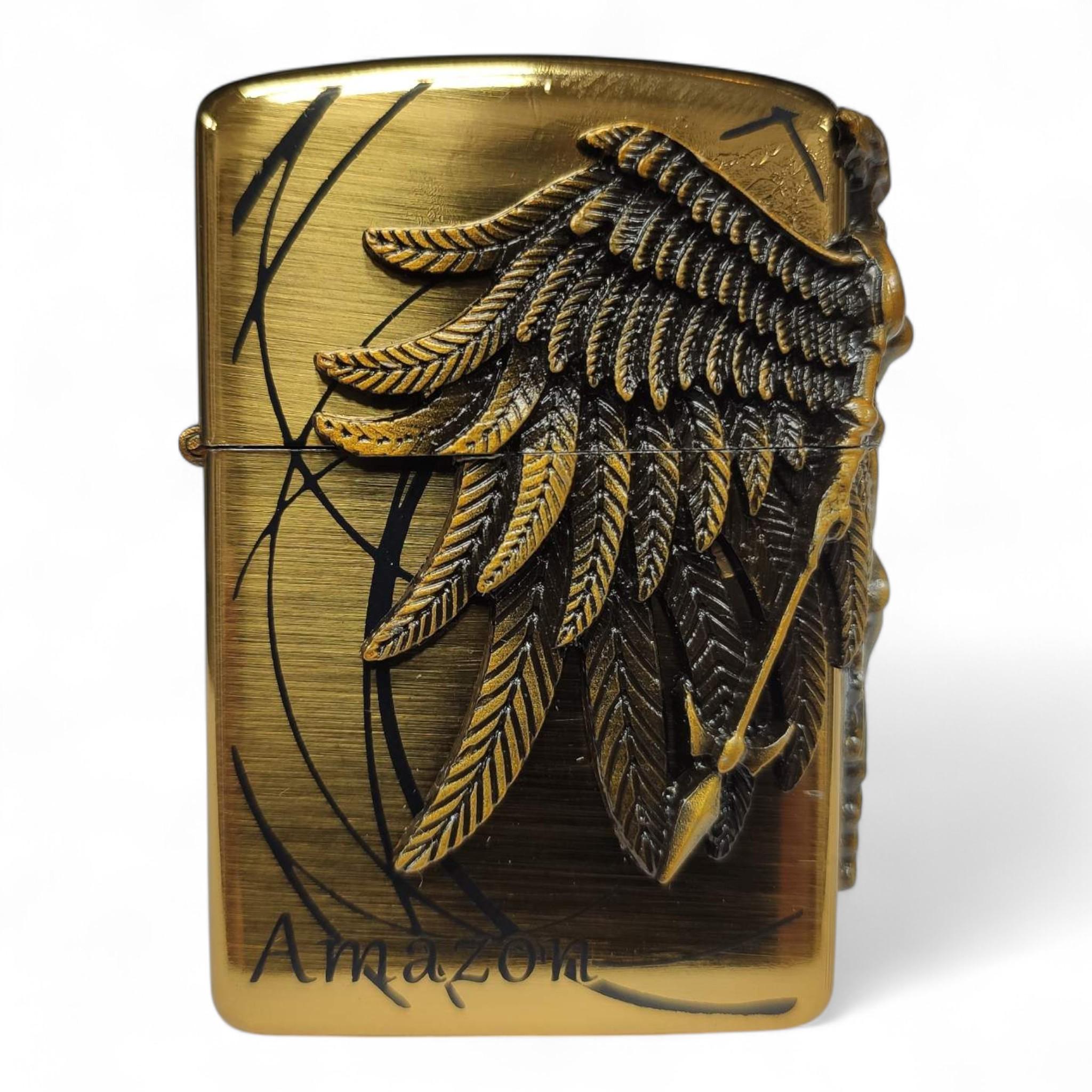 Запальничка бензинова Amazon HL-375 у подарунковій упаковці Gold (SL_HL375-3)