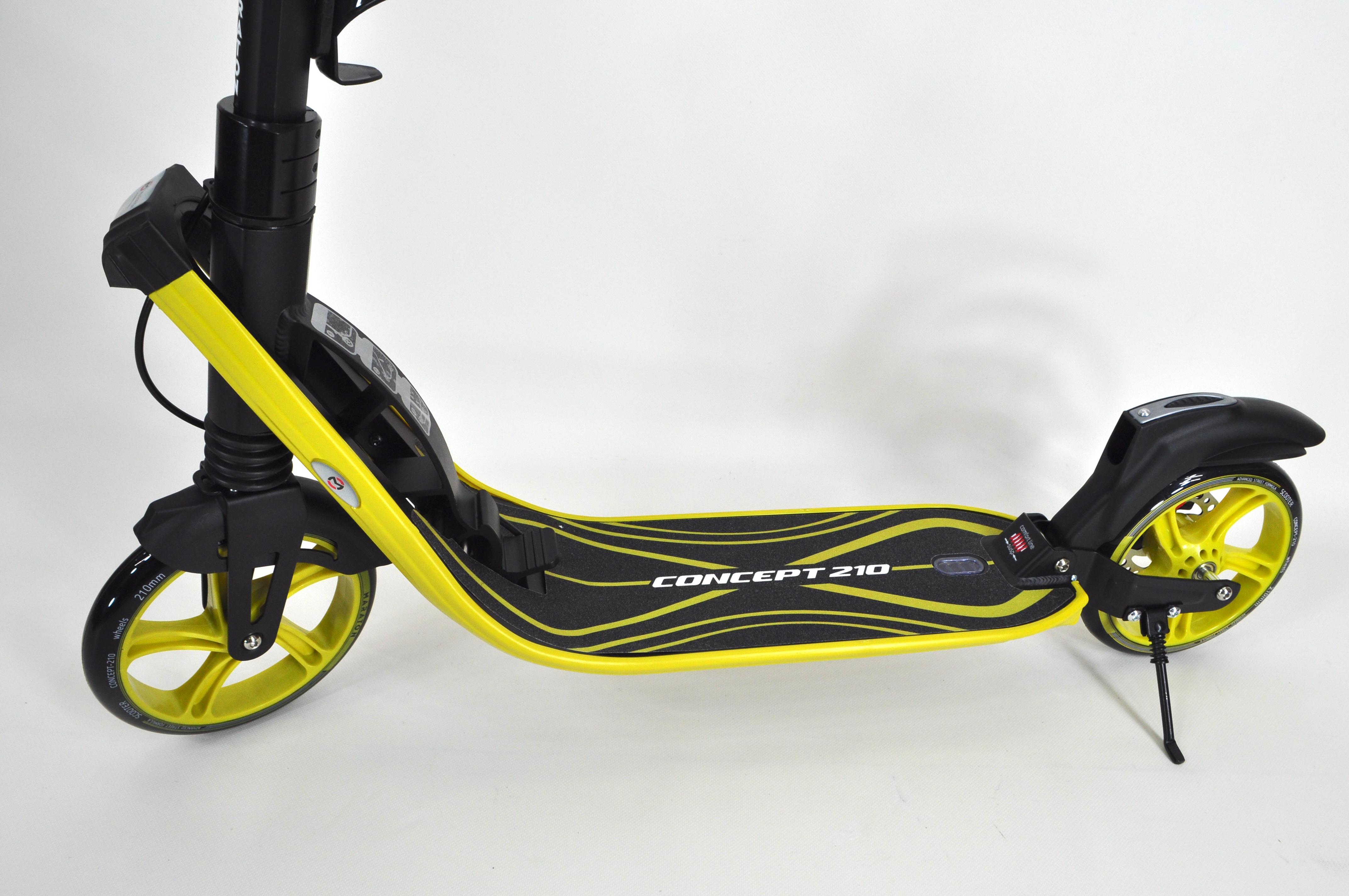 Самокат Maraton Concept 210 с дисковым тормозом и подногой Желтый - фото 7