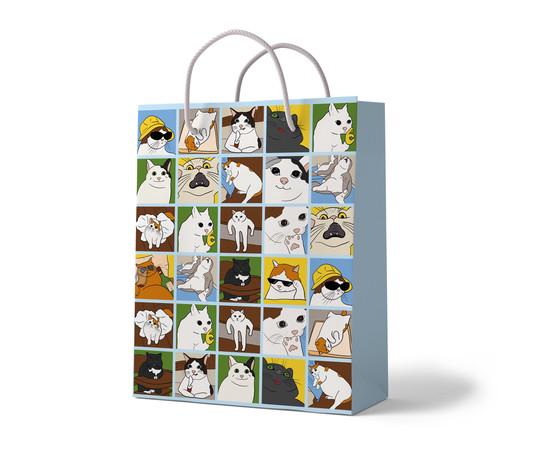 Пакет подарочный Papadesign Мемы Кошки 35х25х9 см ( 29008253) - фото 2