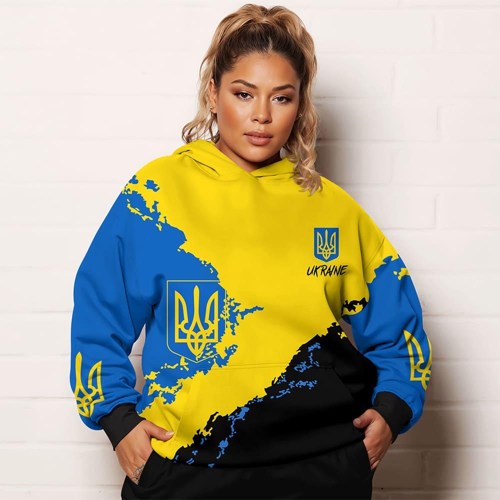 Худі жіноча Хіт батал 6XL Синій/Жовтий (11306) - фото 1