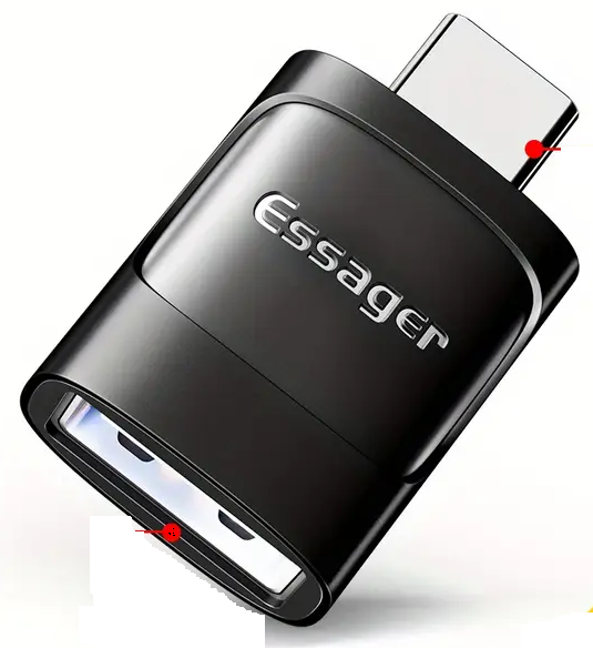 Адаптер ESSAGER Xuankong OTG USB Type-C-USB-A 3.0 Черный (EZJAC-XL01)