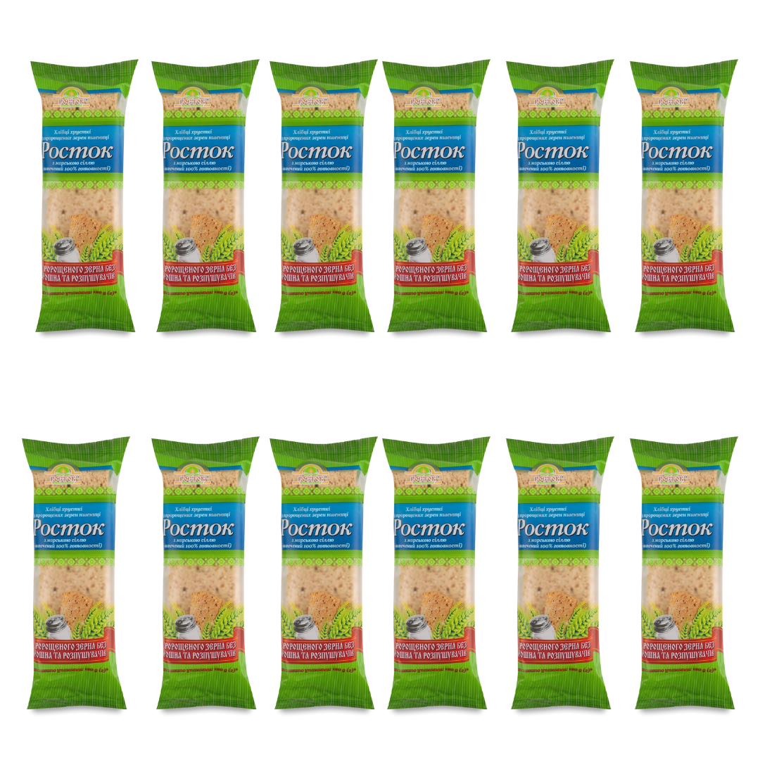 Хлебцы Росток УкрЭкоХлеб пшеничный с морской солью из пророщенных зерен 120 г 12 шт. (4820135850341)