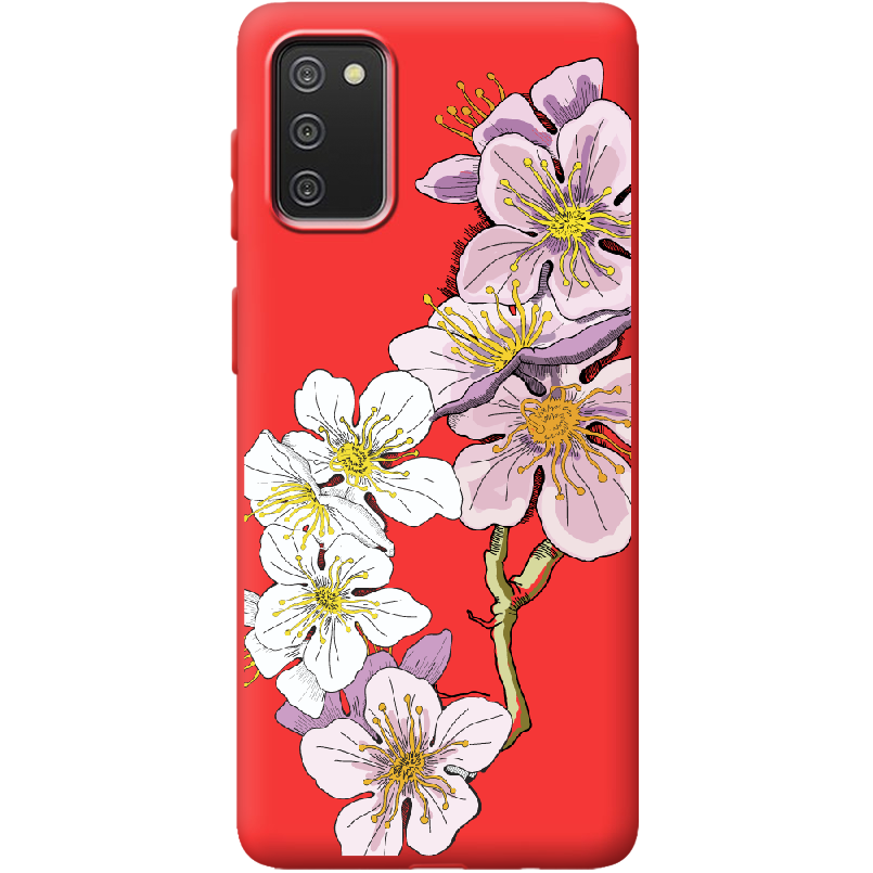 Чохол BoxFace Samsung A025 Galaxy A02S Cherry Blossom Червоний силікон  (41511-cc4-41675)