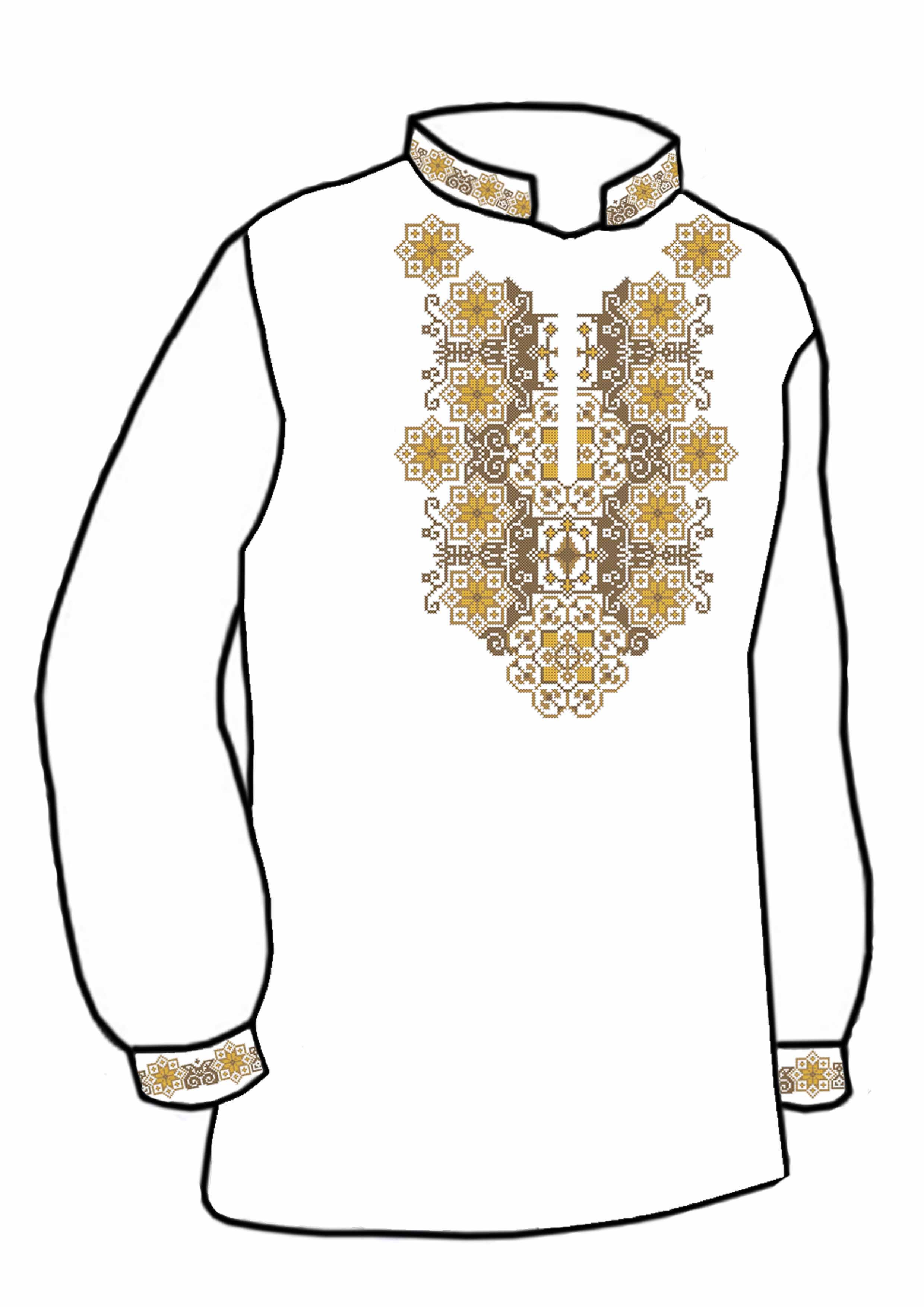 Заготовка для вишивки нитками або бісером сорочка СЧ-40 домоткане полотно Заготовка для вишивки нитками або бісером сорочка СЧ-40 домоткане полотно