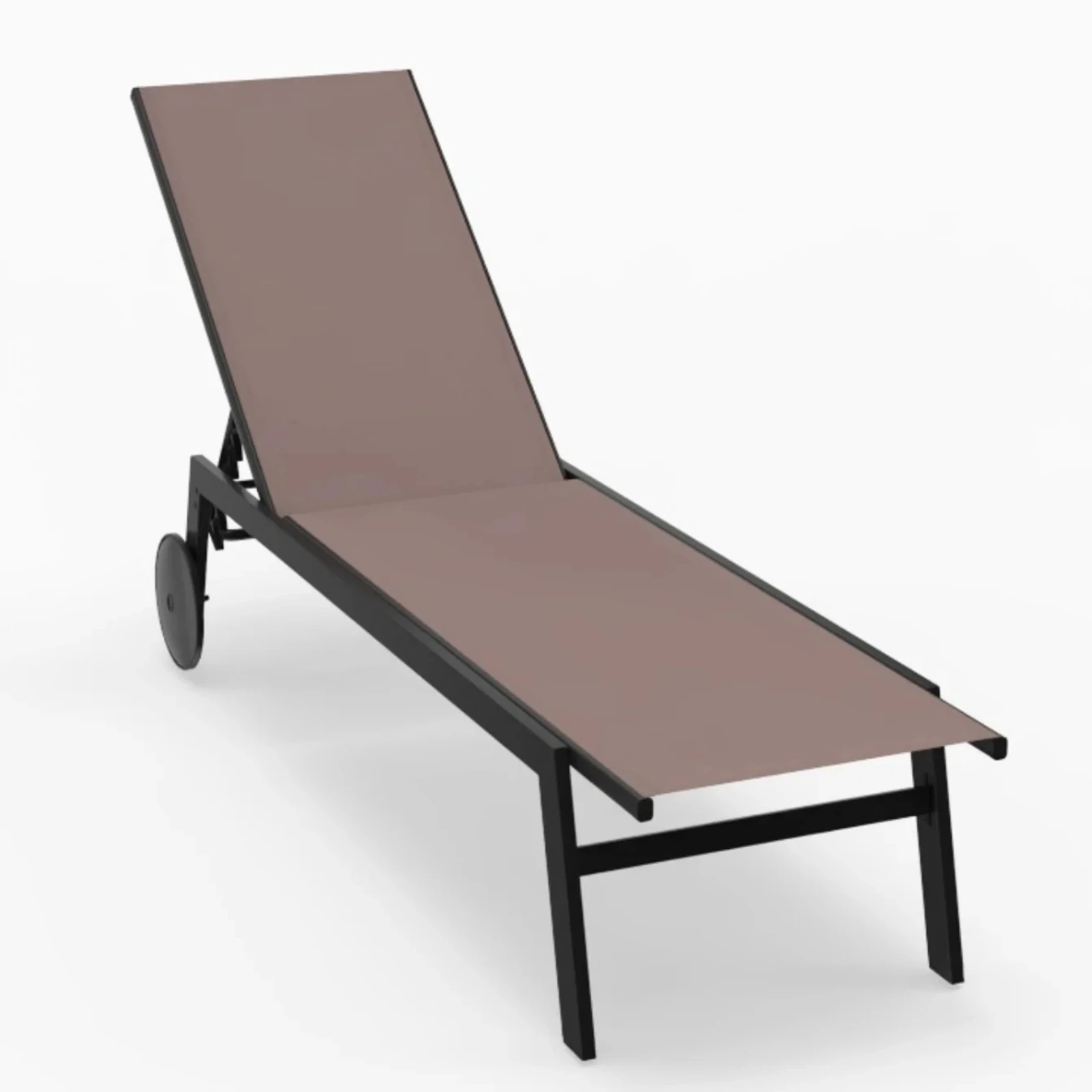 Шезлонг садовый с регулировкой на металлическом каркасе 59x190x99 см Коричневый (COSTWAY-01164)