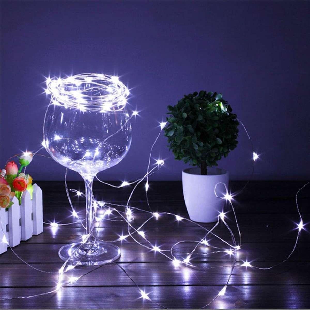 Гірлянда світлодіодна нитка Крапля Роси на батарейках 10 м 100 LED з USB Cold White (4934675)