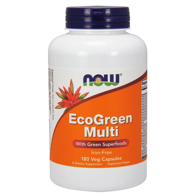 Мультивитамины NOW EcoGreen Multi Iron-Free 180 вег. капс.