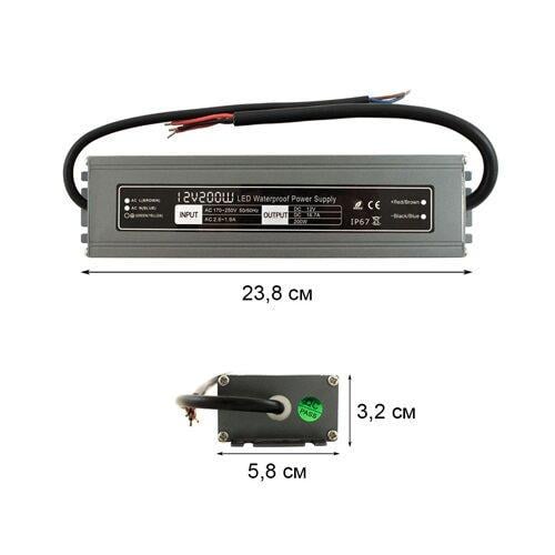 Блок питания для LED ленты DC12 200W WBP-200 16,6А герметичный (FSB00-00010147) - фото 3