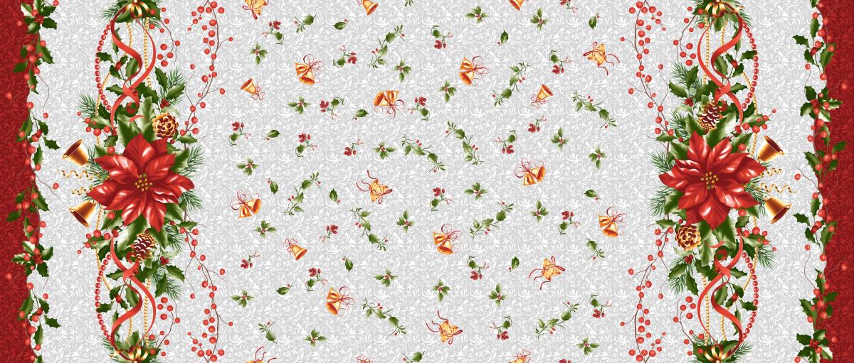 Скатертина Franz Deco Різдвяна 150x220 см Червоний (C1013)