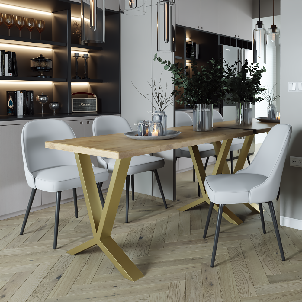 Опора для стола из металла 700х100 мм H 730 мм Золотой (1051) - фото 2 Опора для стола из металла 700х100 мм H 730 мм Золотой (1051) - фото 2