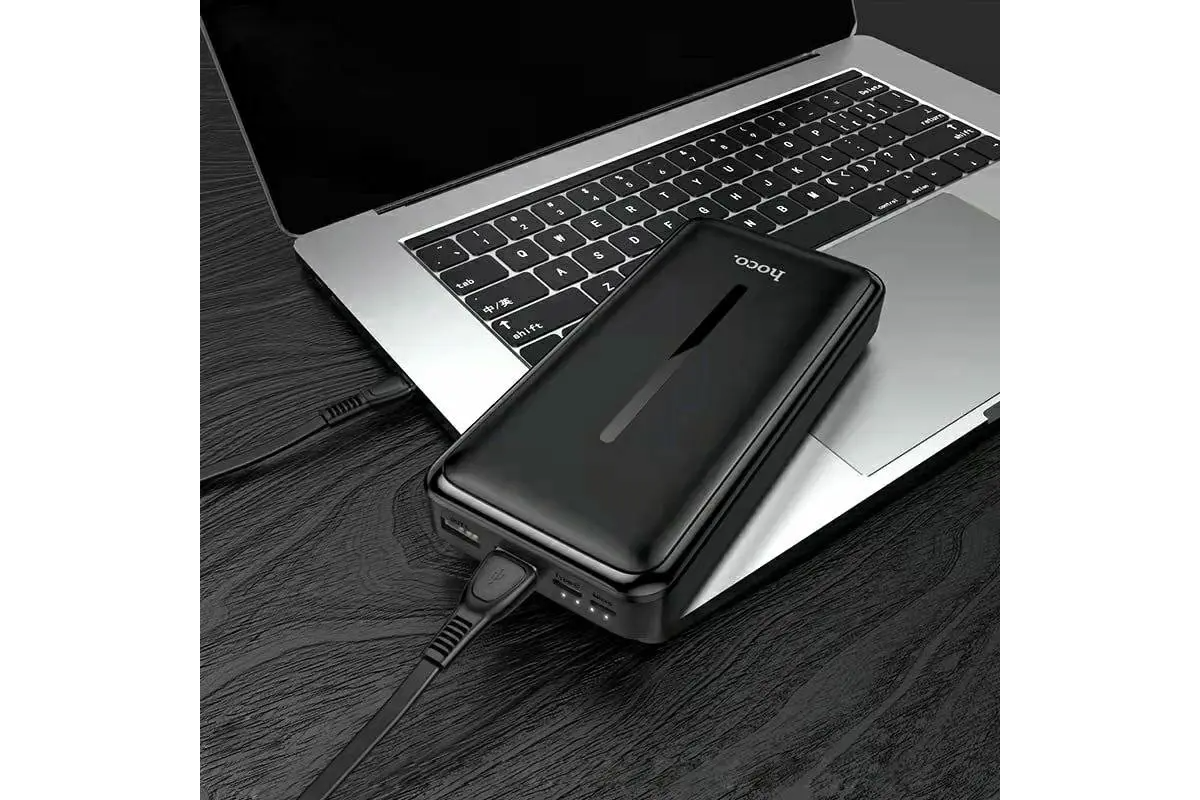 Аккумулятор наружный Power Bank Hoco DB06 Max Viator 2 USB/Micro/Type-C 20000 mAh Black - фото 2