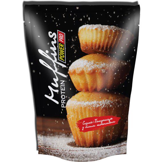 Заменитель питания Power Pro Muffins Protein 600 г 12 порций Клубника с белым шоколадом