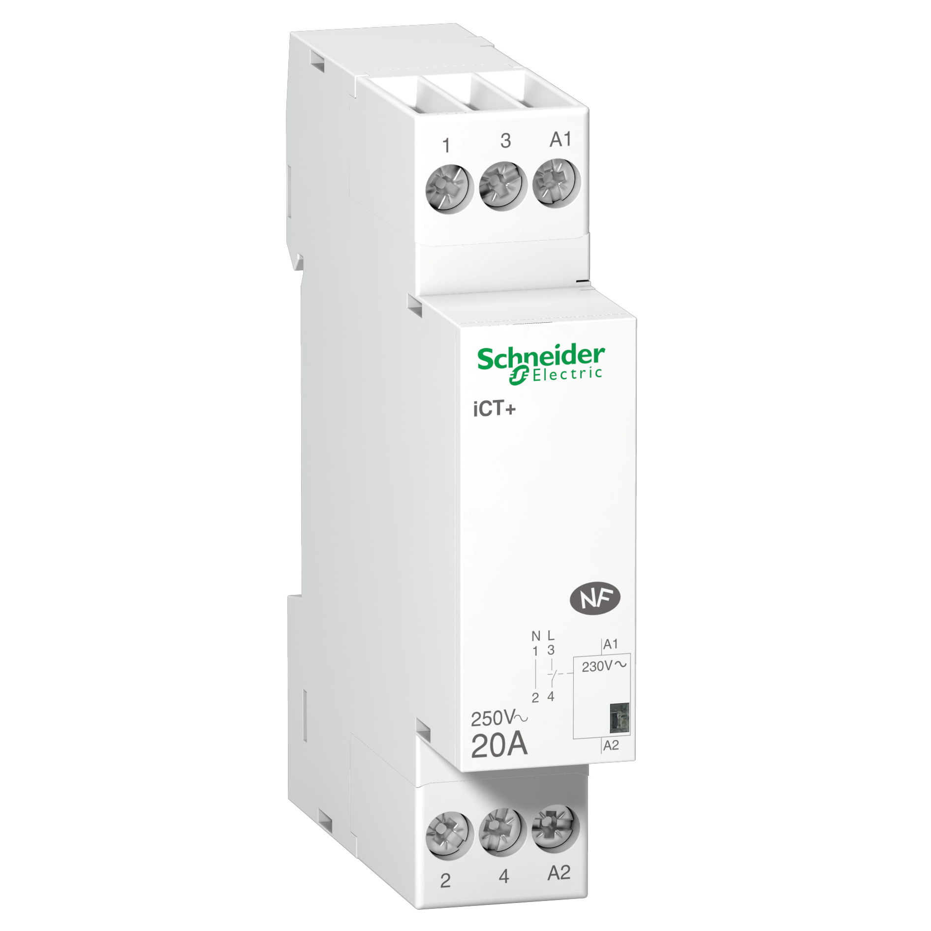 Контактор модульный Schneider Electric Acti9 iCT+ 1P 20A 1NO 230V (A9C15030)