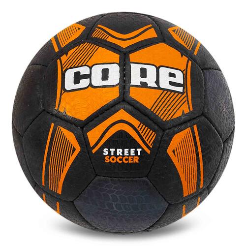 М’яч для вуличного футболу CORE STREET SOCCER FB-7942 сшитий вручну №5 Чорно‑помаранчевий (31773650)