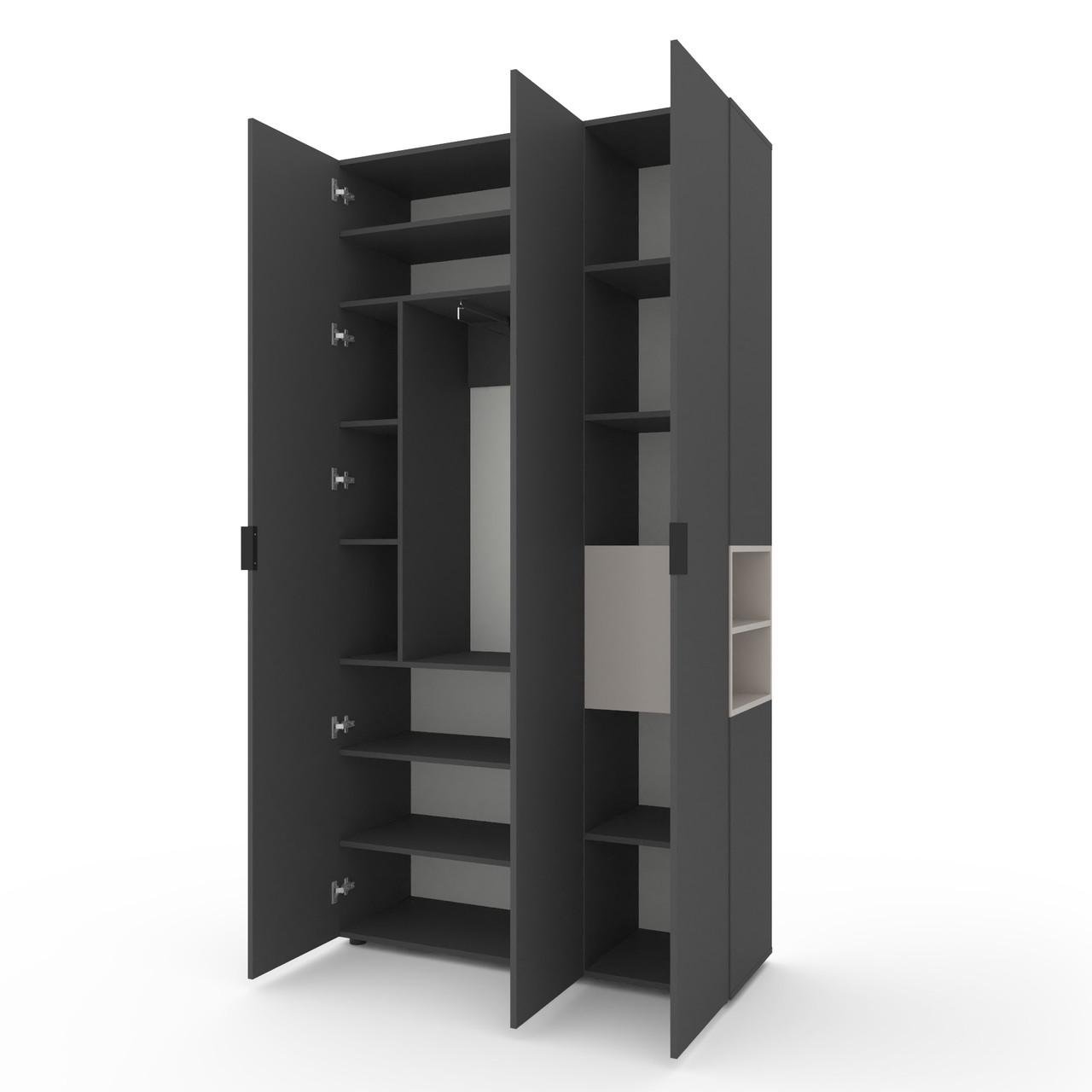 Шкаф Metkas Home A015R ЛДСП 1200x420x2300 мм Антрацитовый/Кашемир