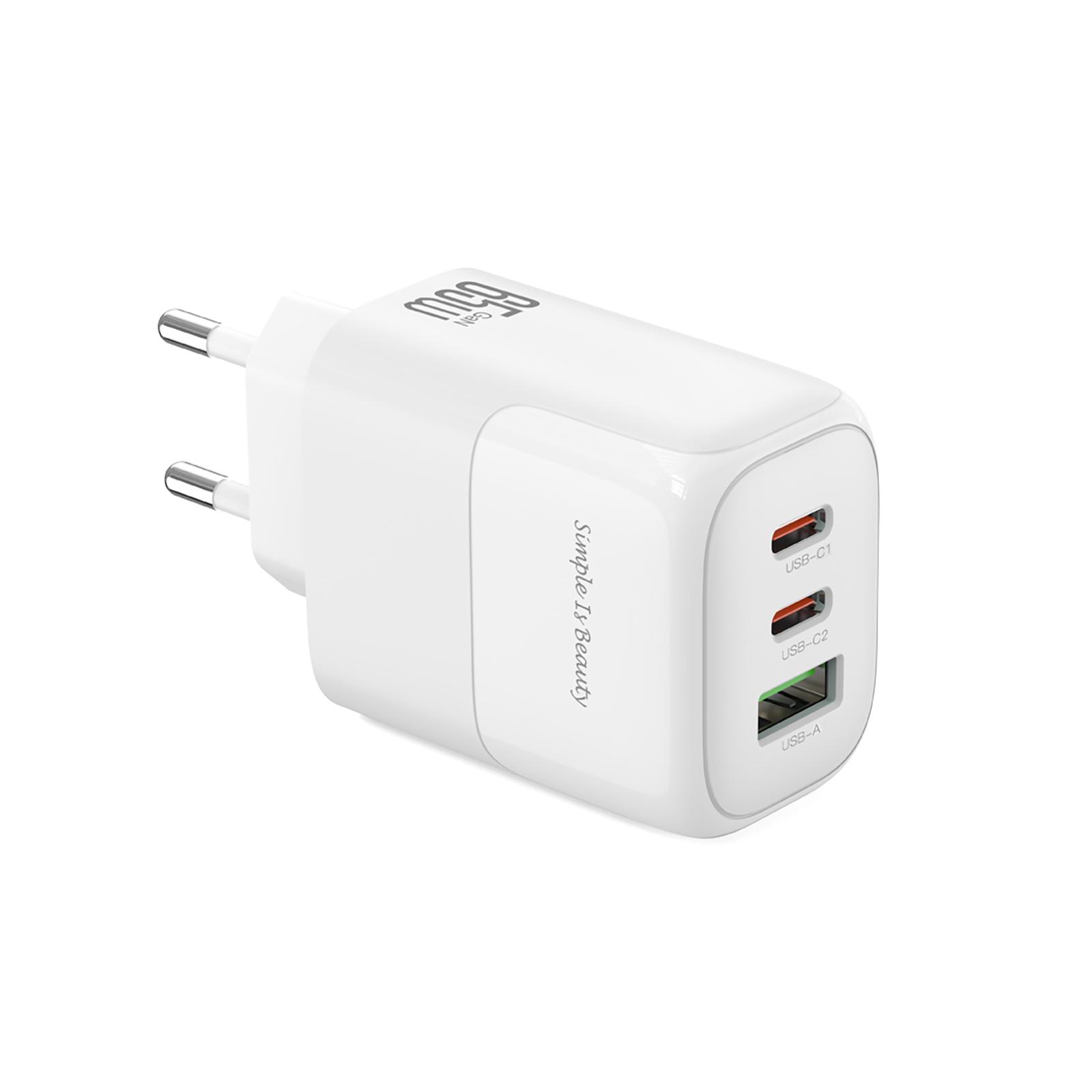 Зарядное устройство сетевое Xo L139 2xUSB-C/USB-A 65 Вт PD QC 3.0 White (L139.white)