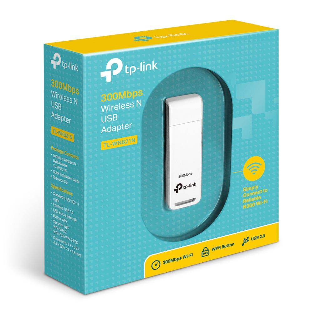 Адаптер сетевой TP-Link TL-WN821N внешний USB 300 Мбит/с Белый (566526)