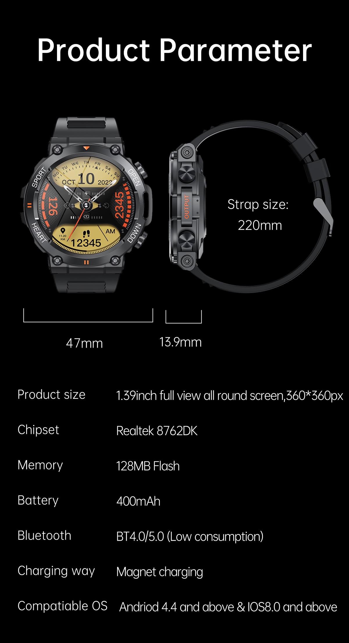 Смарт-годинник UWatch Storm Black (5126) - фото 12