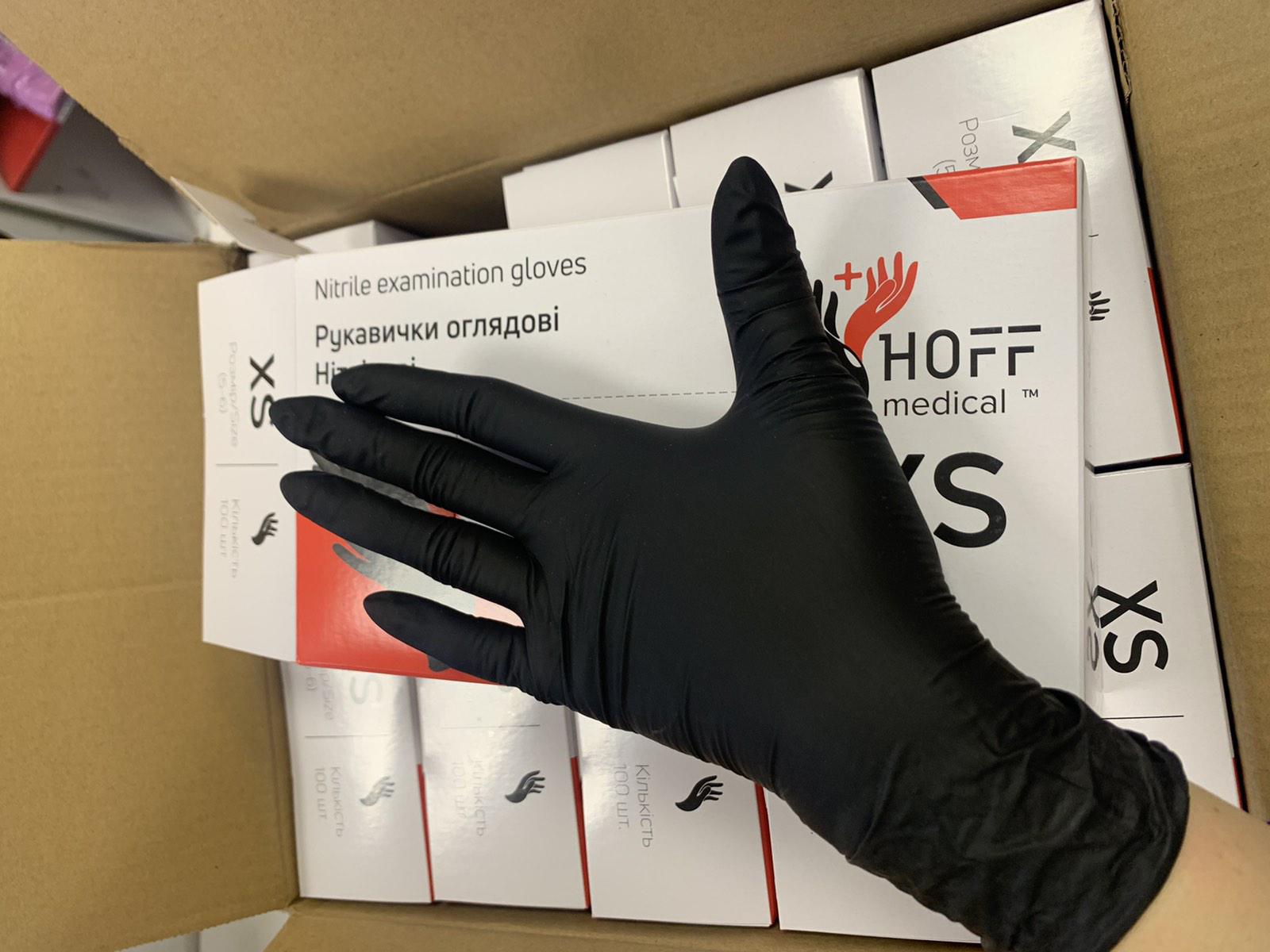 Рукавички HOFF Medical нітрилові неопудрені 100 шт. XS Чорний - фото 2
