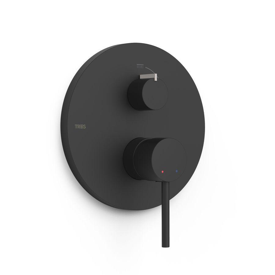 Змішувач прихованого монтажу Tres Study Exclusive з перемикачем Чорний матовий (26228001NM)