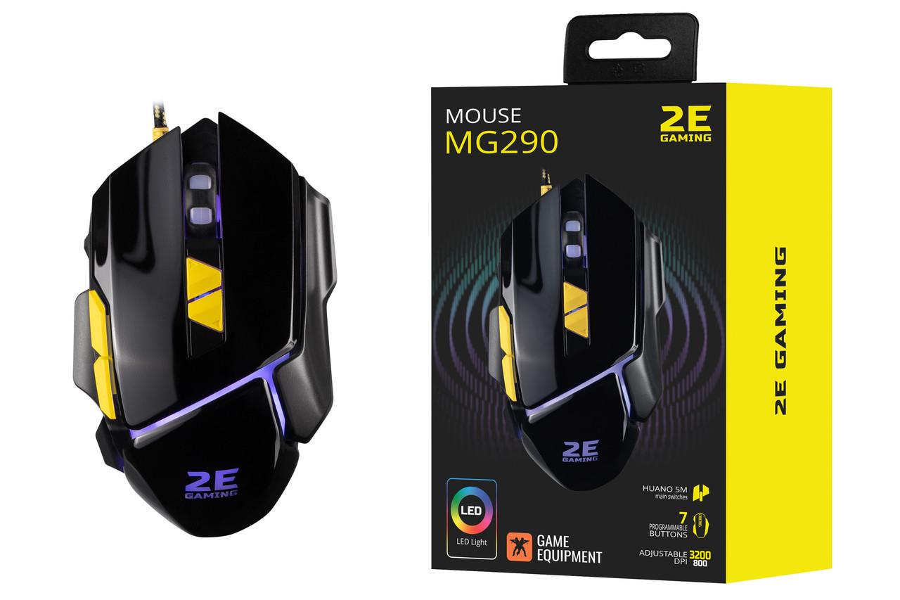 Мишка провідна ігрова 2E GAMING MG290 LED USB 1200-3200 DPI з підсвіткою Чорний (2E-MG290UB) - фото 2