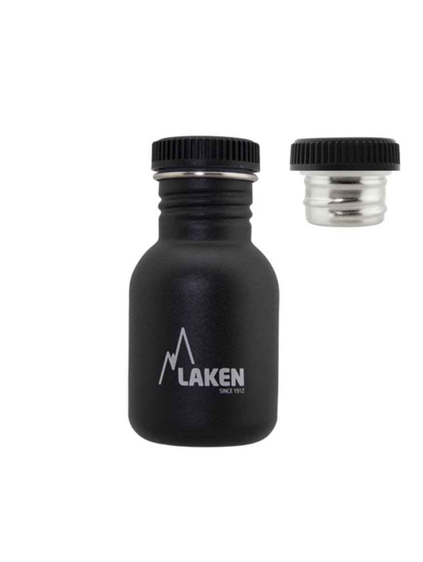 Бутылка Laken Basic Steel Bottle 0,35L P/S Cap Black (1004-BSA35NE)