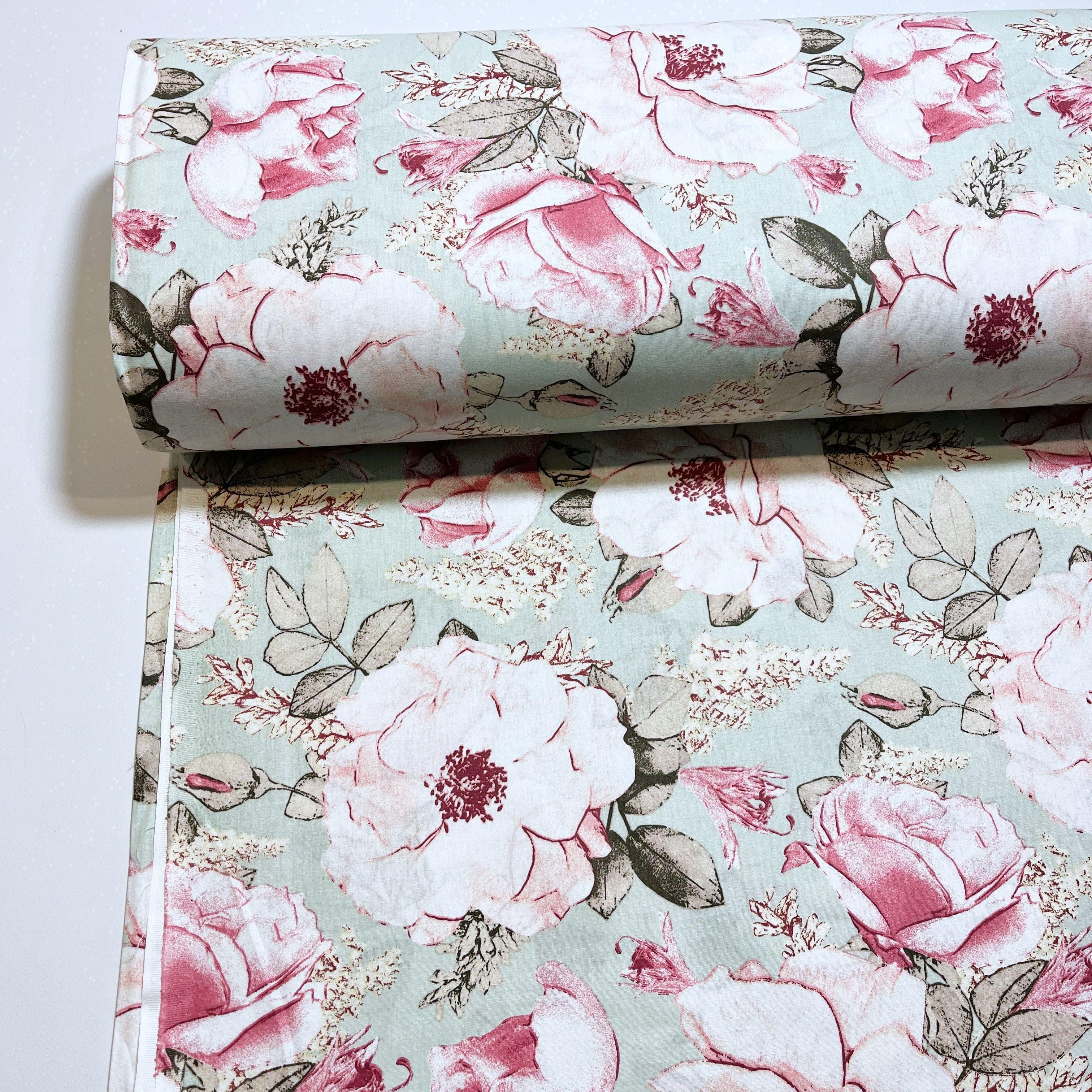 Ткань для постельного белья розы ранфорс 240 см Мятный (9/24043/5 01717) Ткань для постельного белья розы ранфорс 240 см Мятный (9/24043/5 01717)