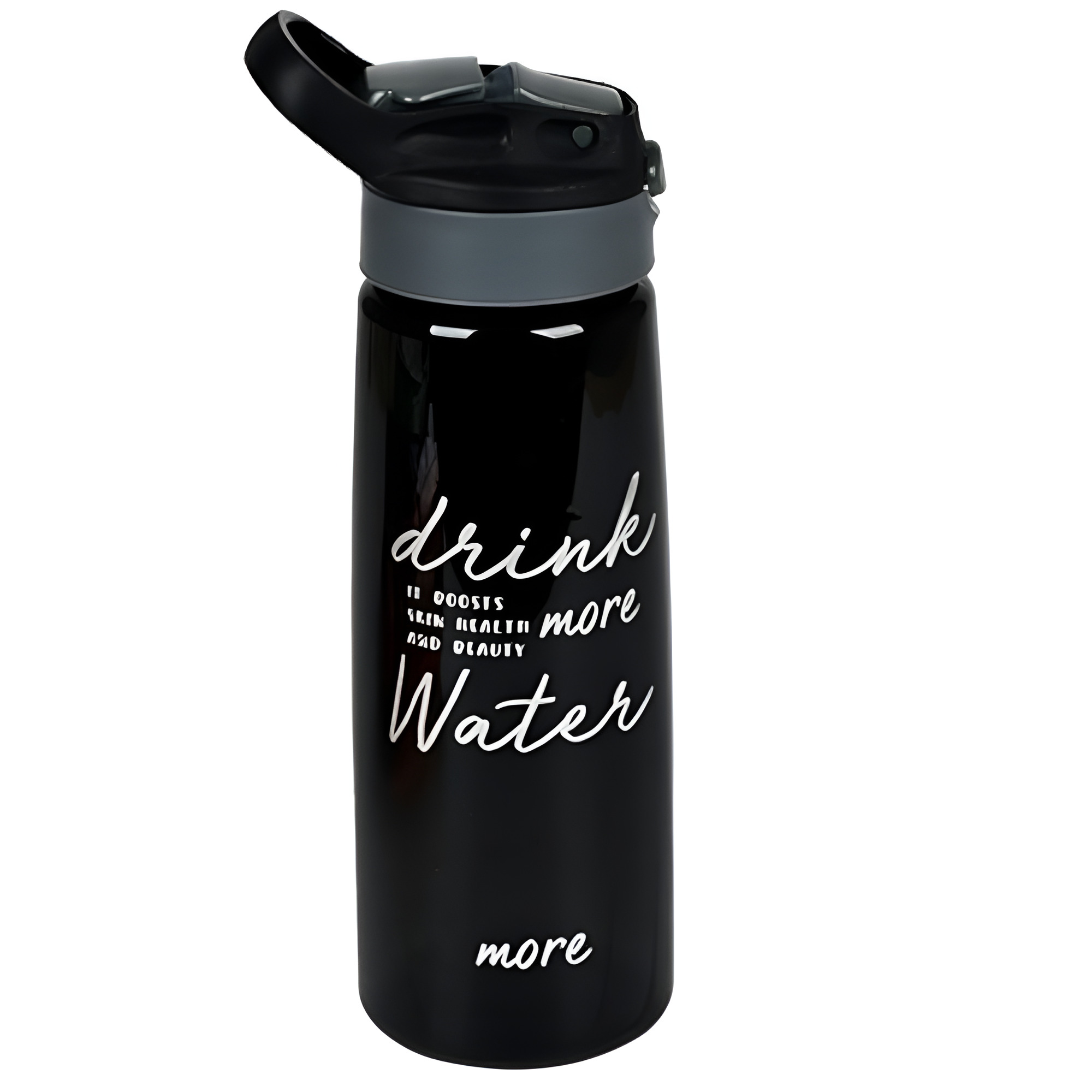 Бутылка-поилка пластиковая Stenson Water 800 мл с трубочкой Черный (R30192)