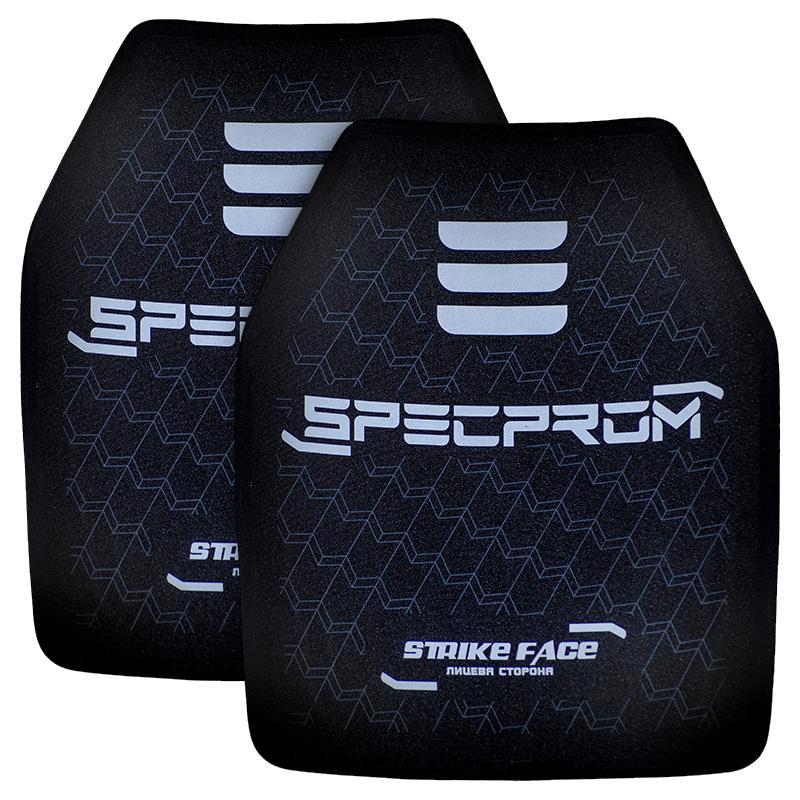 Комплект бронеплит поліетиленових SPECPROM 3 класу ДСТУ 1,4 кг р. 25 на 30 см 2 шт. Чорний