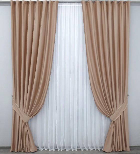 Ткань для штор бархат Персиковый (888ш) - фото 5 Ткань для штор бархат Персиковый (888ш) - фото 5