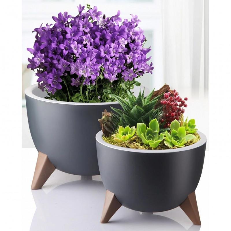 Горшок для цветов Serinova Ufo 10 л 2 шт. Антрацитовый - фото 6 Горшок для цветов Serinova Ufo 10 л 2 шт. Антрацитовый - фото 6